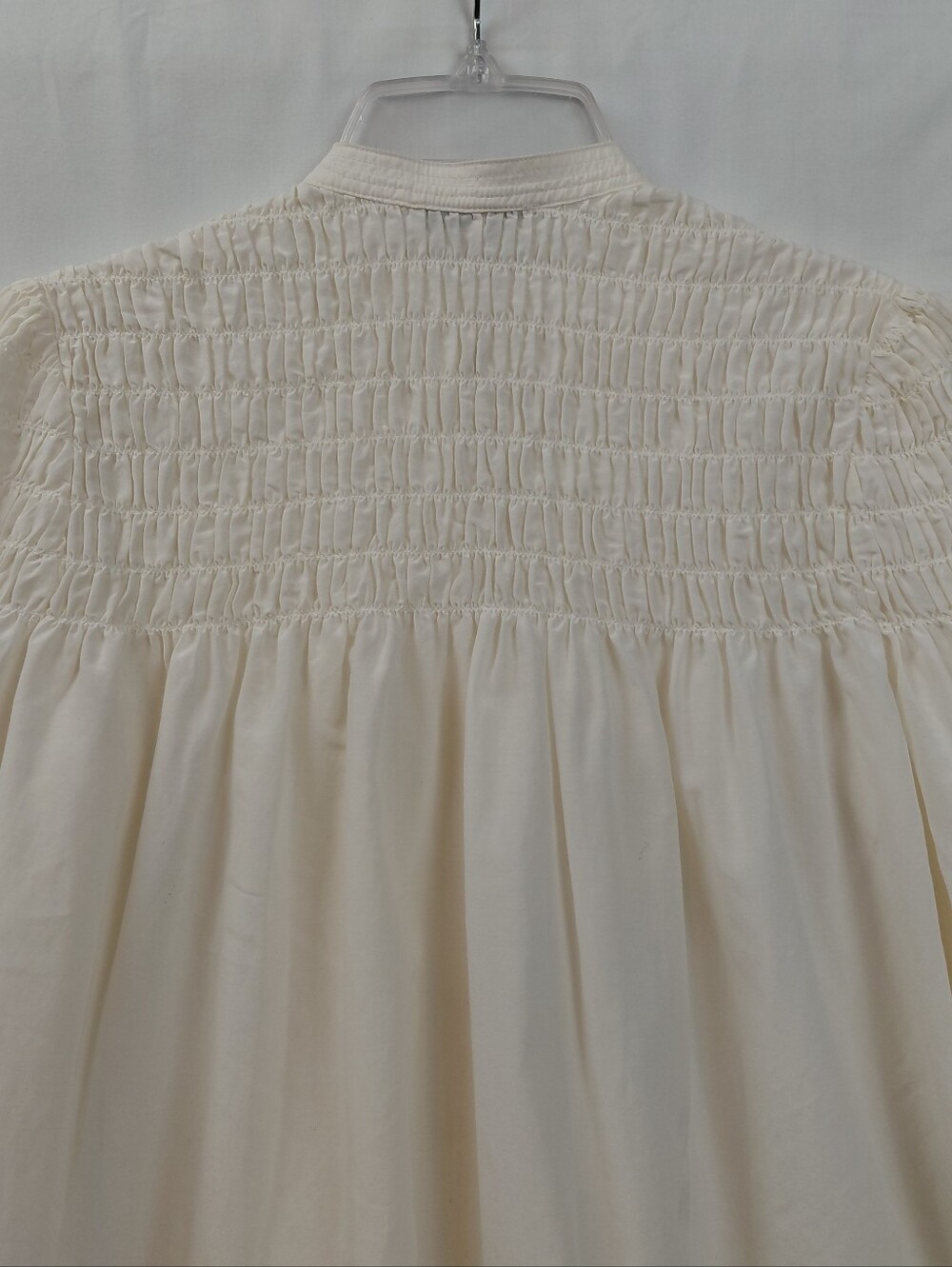 Madewell Smocked Top Cotton Silk Blend Size XXS Fresh Cream Blouse - Picture 3 of 10